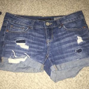 aeropostale ripped denim shorts
